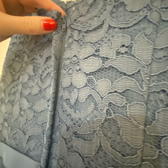 SOLD OFF SITE: David’s Bridal Blue Bridesmaid/Wedding Guest Dress Size 4 - Picture 6 of 9